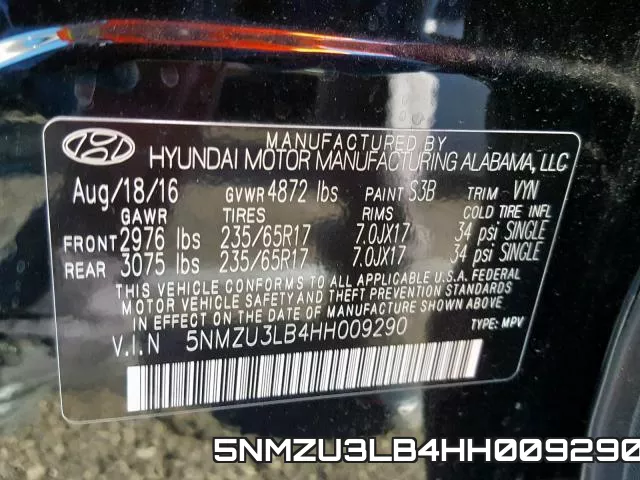 5NMZU3LB4HH009290 фото 2