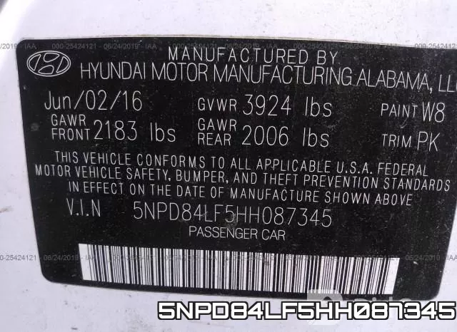 5NPD84LF5HH087345 фото 10