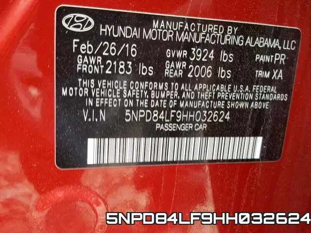 5NPD84LF9HH032624 фото 2