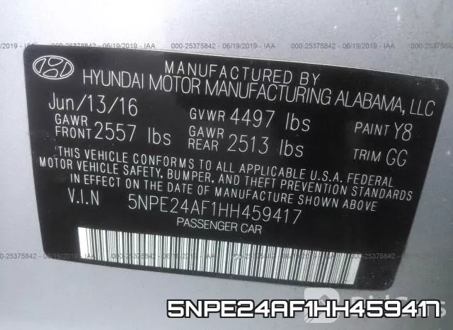 5NPE24AF1HH459417 фото 10