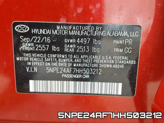 5NPE24AF7HH503212 фото 2