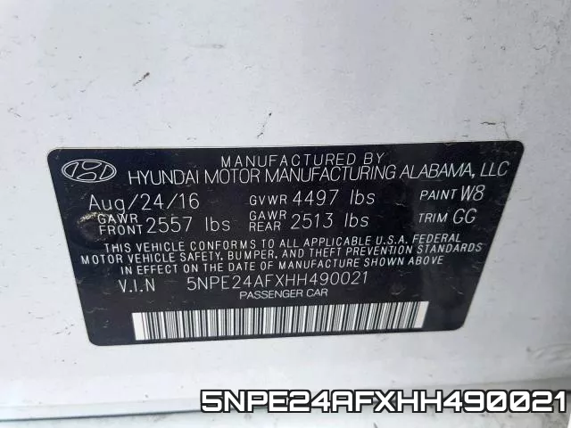 5NPE24AFXHH490021 фото 2