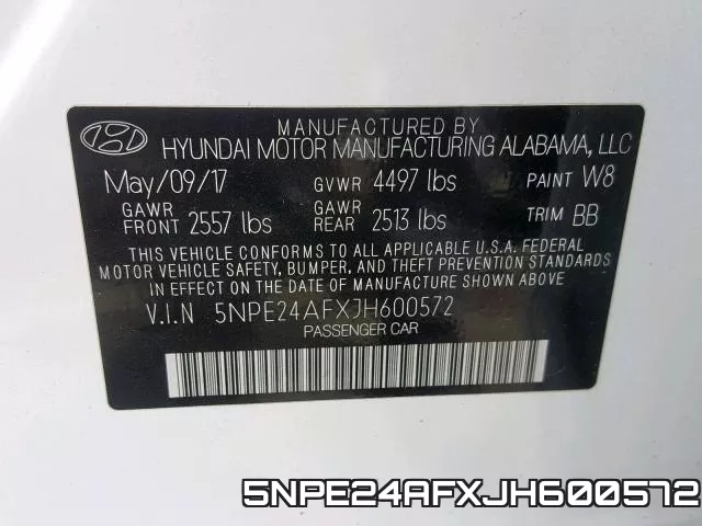 5NPE24AFXJH600572 фото 2