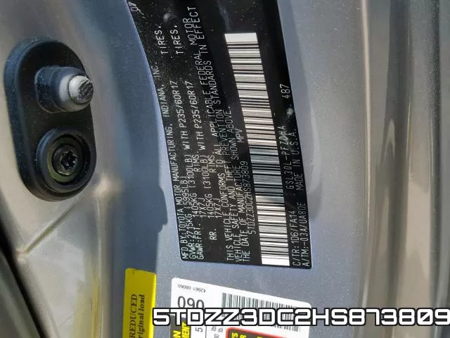 5TDZZ3DC2HS873809 фото 2