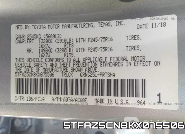 5TFAZ5CN8KX075506 фото 10