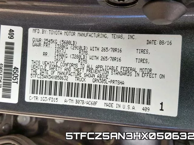5TFCZ5AN3HX050632 фото 2