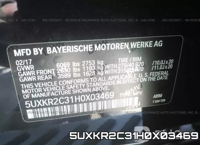 5UXKR2C31H0X03469 фото 10