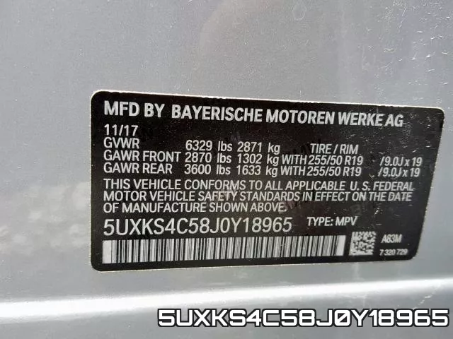5UXKS4C58J0Y18965 фото 2