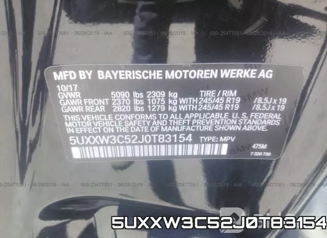 5UXXW3C52J0T83154 фото 10