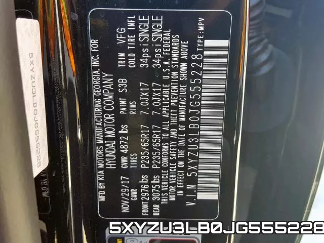 5XYZU3LB0JG555228 фото 2
