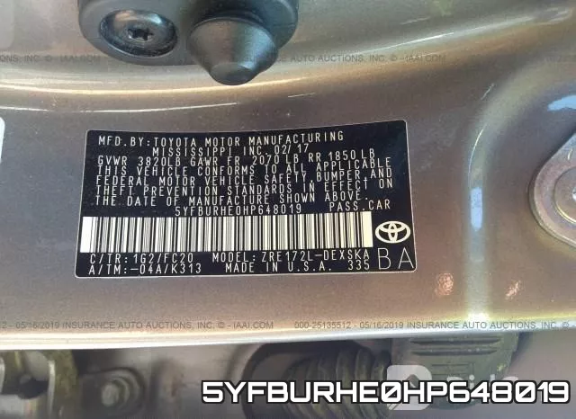 5YFBURHE0HP648019 фото 10