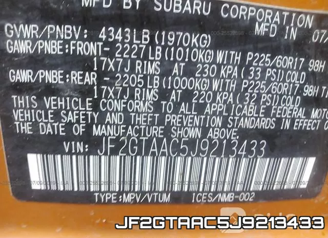JF2GTAAC5J9213433 фото 10