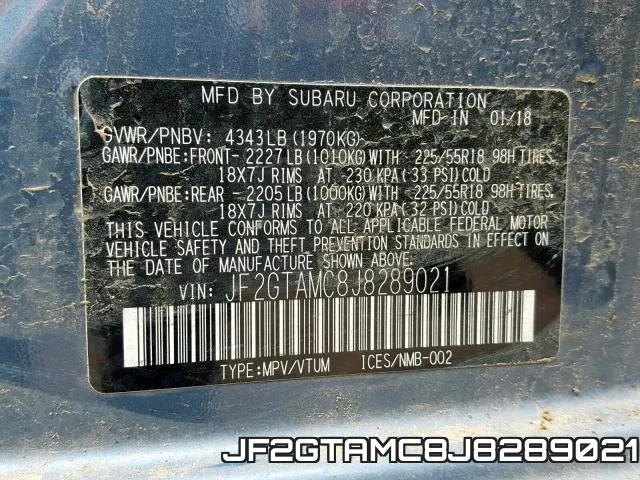 JF2GTAMC8J8289021 фото 2