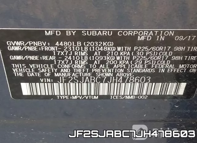 JF2SJABC7JH478603 фото 10