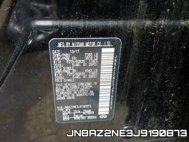 JN8AZ2NE3J9190873 фото 2