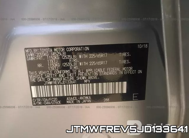 JTMWFREV5JD133641 фото 10