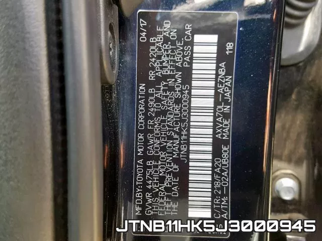 JTNB11HK5J3000945 фото 2