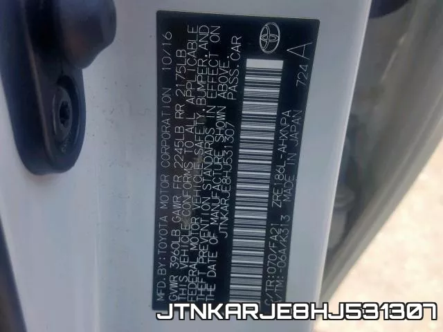 JTNKARJE8HJ531307 фото 2