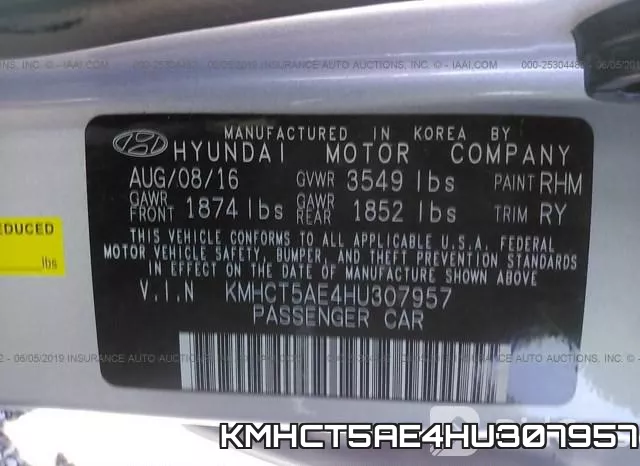 KMHCT5AE4HU307957 фото 10