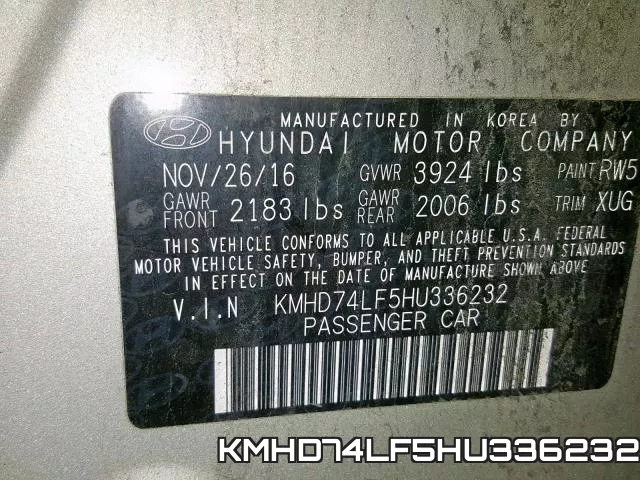 KMHD74LF5HU336232 фото 2