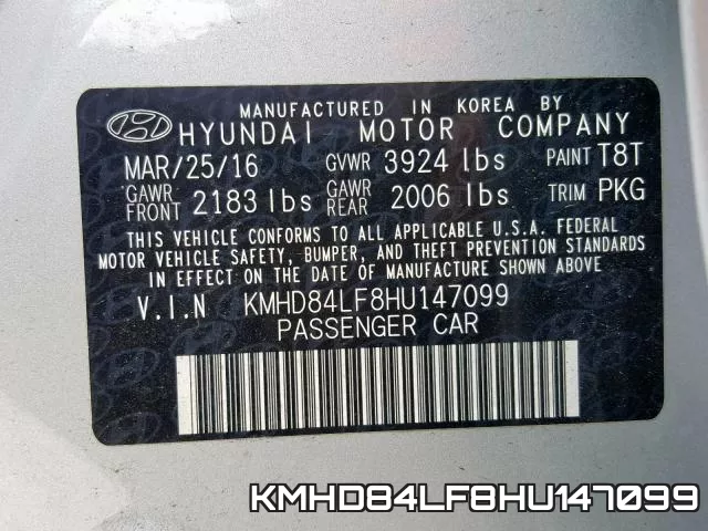 KMHD84LF8HU147099 фото 2