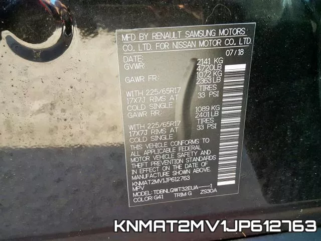 KNMAT2MV1JP612763 фото 2