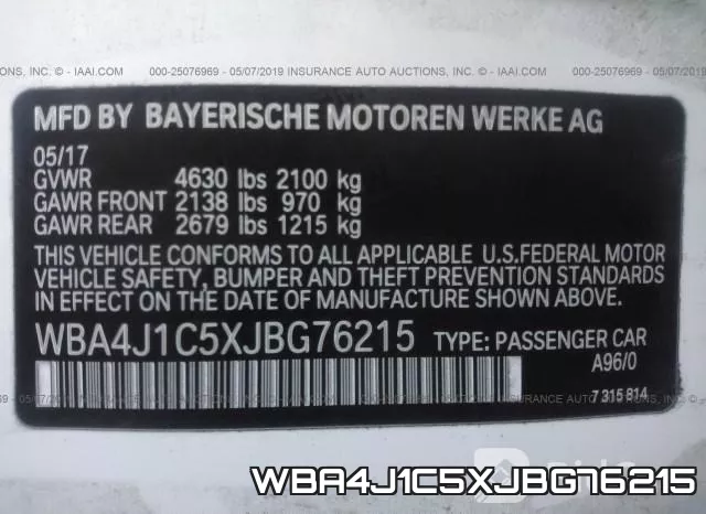 WBA4J1C5XJBG76215 фото 10