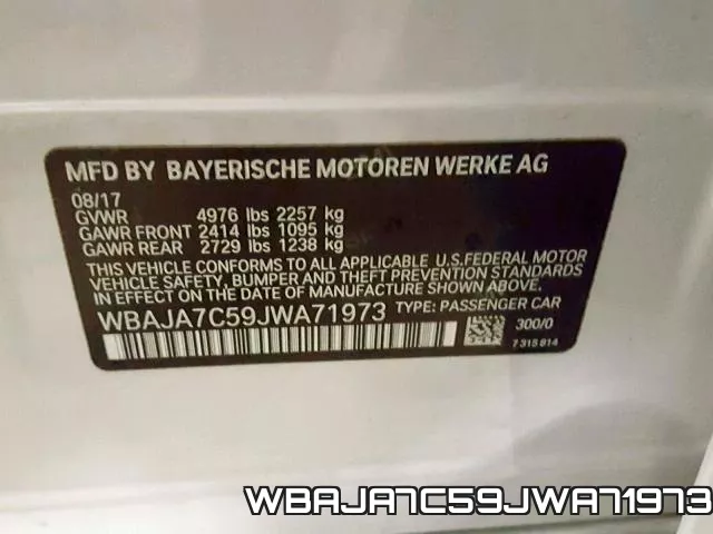 WBAJA7C59JWA71973 фото 2