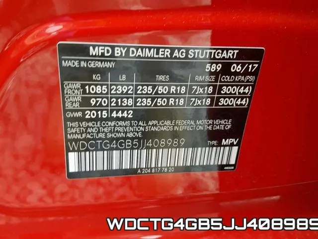 WDCTG4GB5JJ408989 фото 2