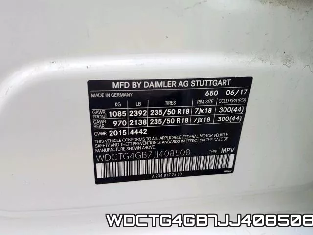 WDCTG4GB7JJ408508 фото 2