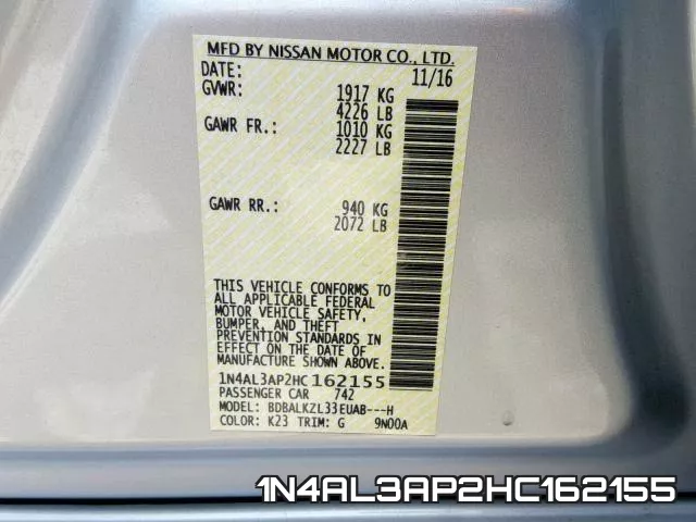 1N4AL3AP2HC162155 фото 2