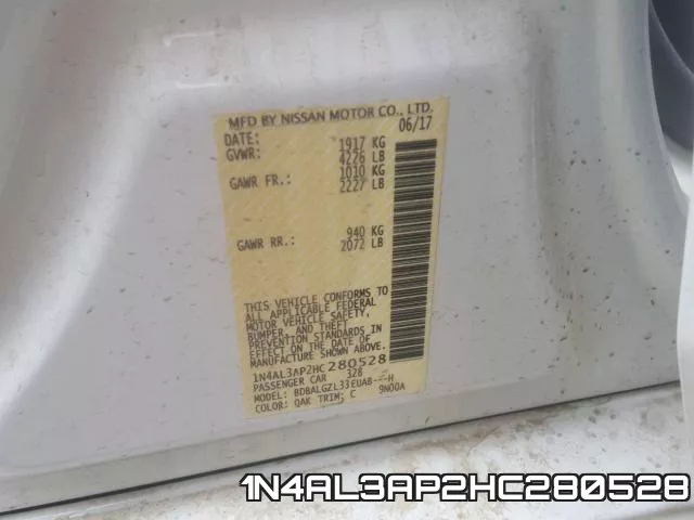 1N4AL3AP2HC280528 фото 2