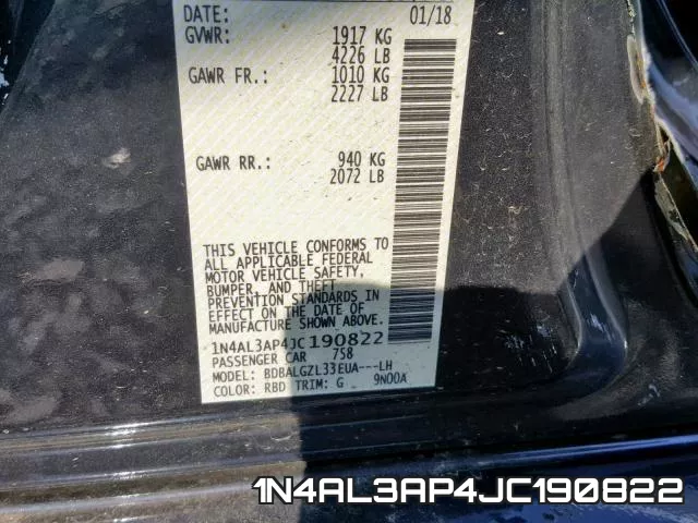 1N4AL3AP4JC190822 фото 2
