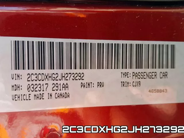 2C3CDXHG2JH273292 фото 2