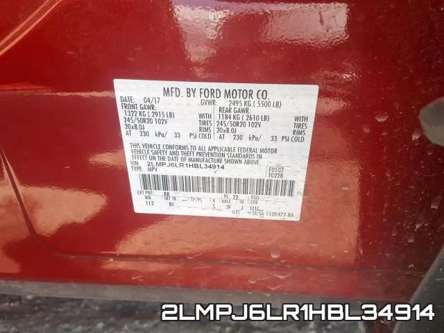 2LMPJ6LR1HBL34914 фото 2