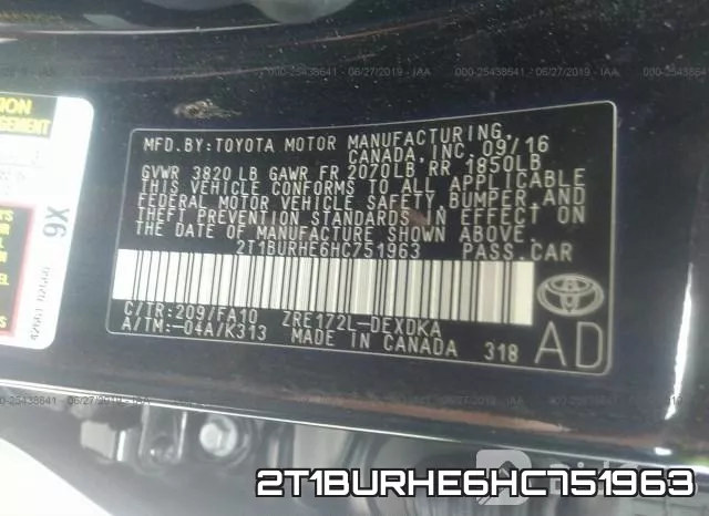 2T1BURHE6HC751963 фото 10