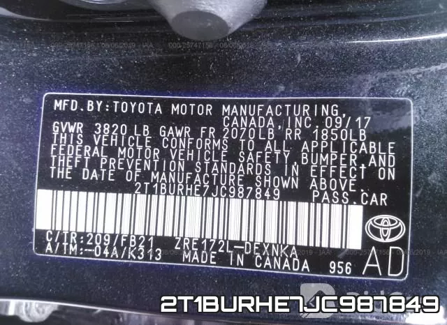 2T1BURHE7JC987849 фото 10