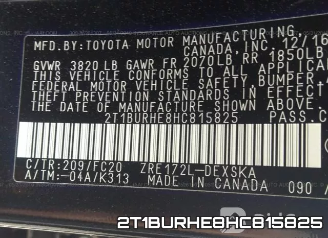 2T1BURHE8HC815825 фото 10