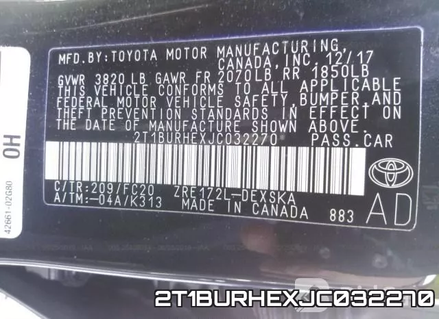 2T1BURHEXJC032270 фото 10