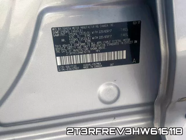 2T3RFREV3HW616118 фото 2