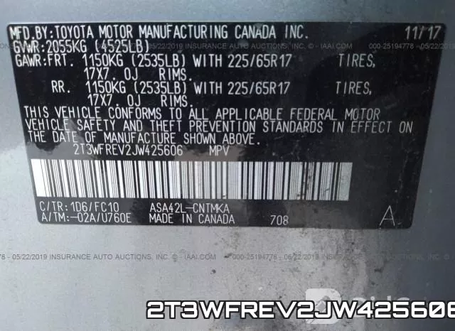 2T3WFREV2JW425606 фото 10