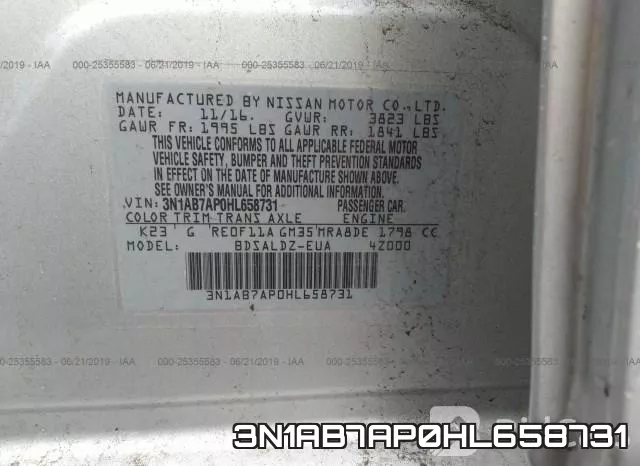 3N1AB7AP0HL658731 фото 10