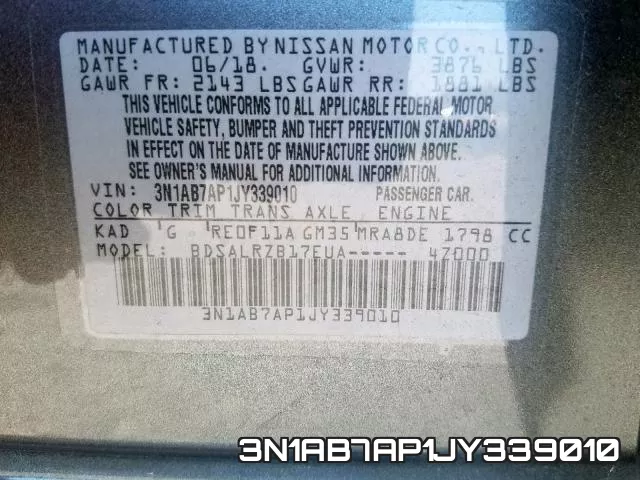 3N1AB7AP1JY339010 фото 2