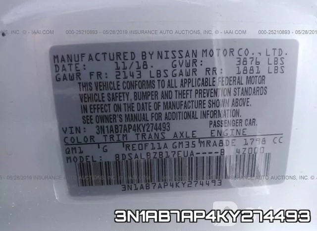 3N1AB7AP4KY274493 фото 10