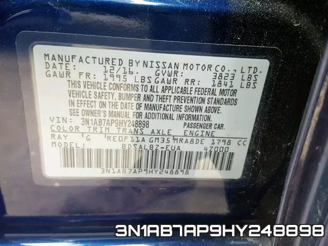 3N1AB7AP9HY248898 фото 2
