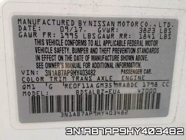 3N1AB7AP9HY403482 фото 2