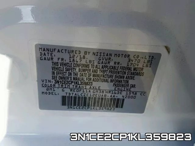 3N1CE2CP1KL359823 фото 2