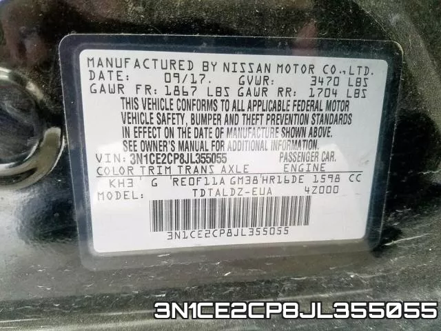 3N1CE2CP8JL355055 фото 2