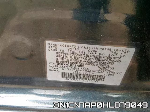3N1CN7AP0HL879049 фото 2
