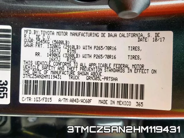 3TMCZ5AN2HM119431 фото 2